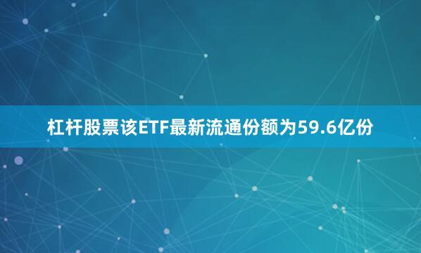 杠杆股票该ETF最新流通份额为59.6亿份