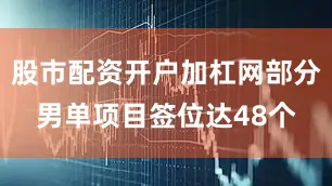 股市配资开户加杠网部分男单项目签位达48个